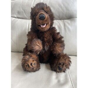 Disney Parks Hidden Mickey Paws Plush Grizzly Bear Hand Puppet 15”